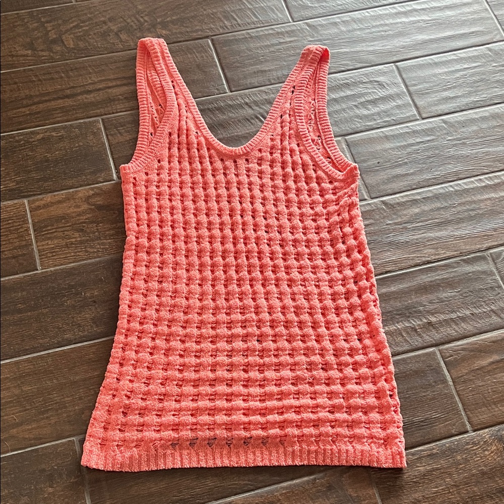 Coral knit coverup